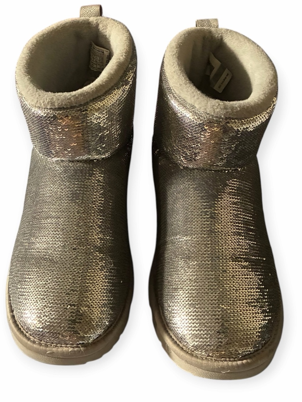 UGG Classic Mini Mirror Ball Silver Boots - Women's Sz 6